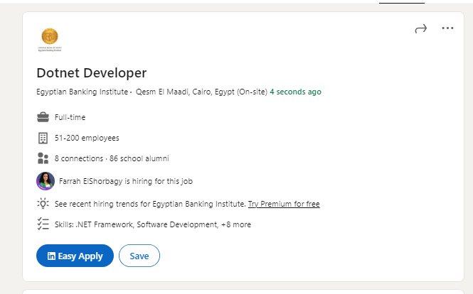 Dotnet Developer at Egyptian Banking Institute